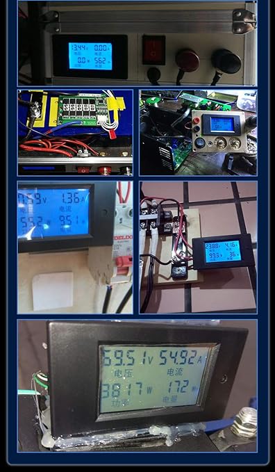 HiLetgo DC 6.5-100V 0-20A LCD Display Digital Ammeter Voltmeter Multimeter Current Voltage Power Energy Battery Monitor Amperage Meter Gauge with Built-in Shunt