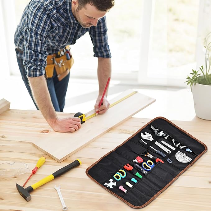 Roll Up Tool Bag, Roll Up Bag Tools Organizers with 22 Tool Pouches, Durable Portable Handy Tools Storage for Men Women, Perfect for Handyman, RV Owners, Dad Birthday or Father’s Day Gifts