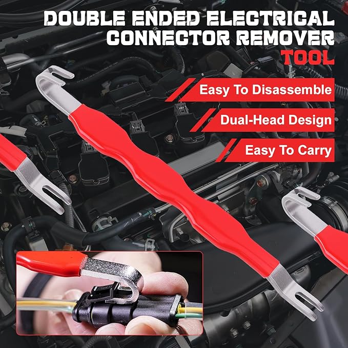 4Pcs Electrical Disconnect Pliers for Cars, Automotive Electrical 60 Degree Connector Pliers Connector Separator Hose Clamp Plier with Relay Puller Plier and Terminal Pin Removal Tool for Cars