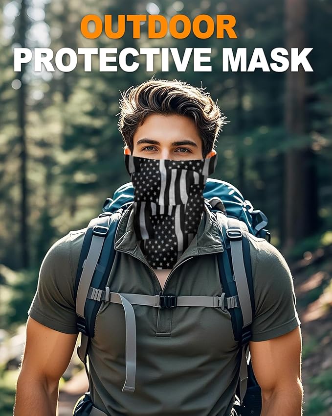 4Pack Neck Gaiter for Men Women Face Cover Mask Head Wrap Balaclava Headwear Bandana Headband Magic Scarf