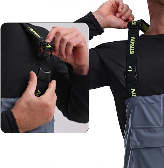 Men's Waterproof Workwear Bib Overalls - Heavy Duty Stretchable Rain Bibs for Fishing & Outdoor Work