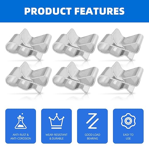 150Pcs Trailer Frame Wire Clips, Stainless Steels Trailer Wiring Clips, 22mm Length Solar Panel Cable Clips Double Wire Clamps for Boat Trailer Cable PV Wire with Organizer Box