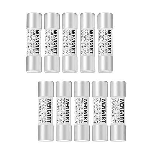 Wengart Solar Fuses WGPV-30,DC1000V 15Amp,10x38mm,I133kA,Fast Photovoltaic Fuses for Solar Photovoltaic Applications,10pcs