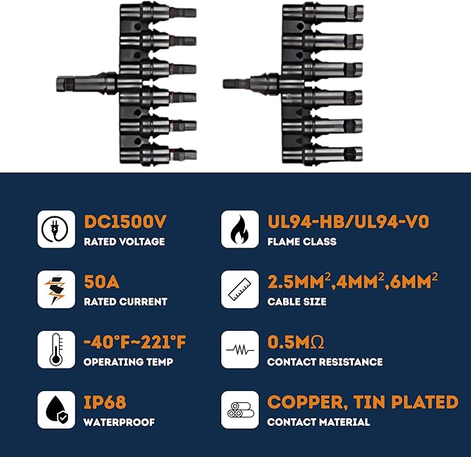 XYRIS Solar Panel Connector 1to2, 1to3, 1to4, 1to5, 1to6 (1T6)
