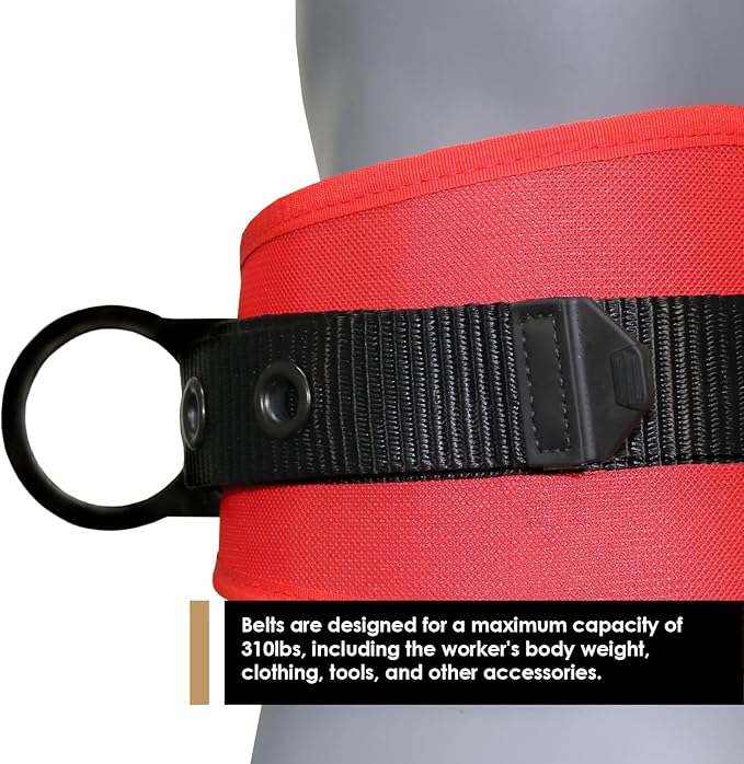 AFP Heavy-Duty 2 D-Ring Waist Body Belt w/Tongue Buckle Premium Stitching (OSHA/ANSI PPE)