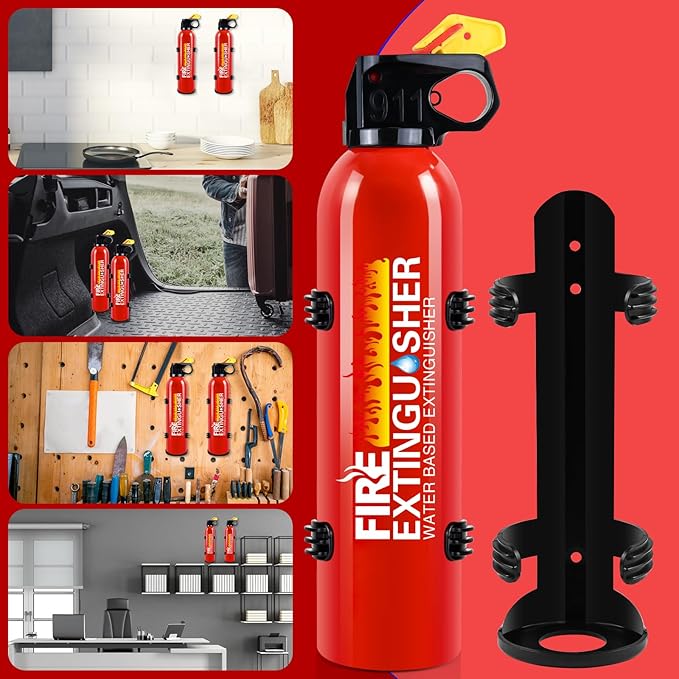 6 Pack Fire Extinguisher for Home with Mount - Upgraded 8-in-1 Portable Fire Extinguisher for Car Vehicle Boat House Kitchen, Water-Based Fire Extinguisher for A, B, C, K Fires