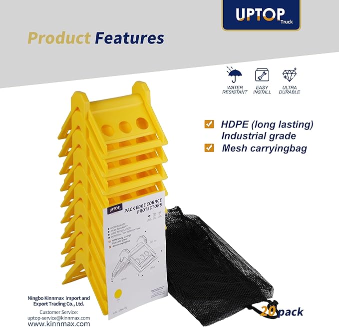 UPTOP 20 Pack ratchet strap corner protectors, 4” wide edge protectors, flat bode protectors, cargo load corner edge protector