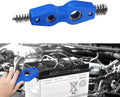 4 in 1 Car Battery Cleaning Brush, Battery Terminal Brush, Anti-Rust Auto Battery Cleaner with Steel Wire, Car Accessories Vehicle Machine Parts Cleaning Tools Fit for Auto Marine (Blue)