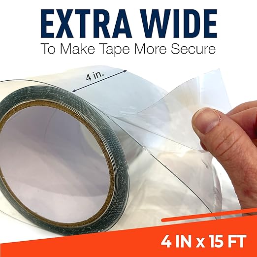Firebelly Outfitters Heavy Duty Waterproof Tape for Leaks – All-Weather Sealant for Outdoor & Indoor Repairs – Marine Grade, Weatherproof, Strong Adhesive for Pools, Roofs, Plumbing, and More (Clear)