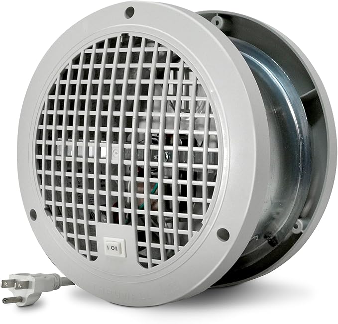 Suncourt ThruWall Room-to-Room Transfer Fan — Quiet Through Wall Vent Fan Improves Air Circulation Between Rooms 200-440 Sq. Ft. | 10’ Power Cord, 2-Speed (TW108)
