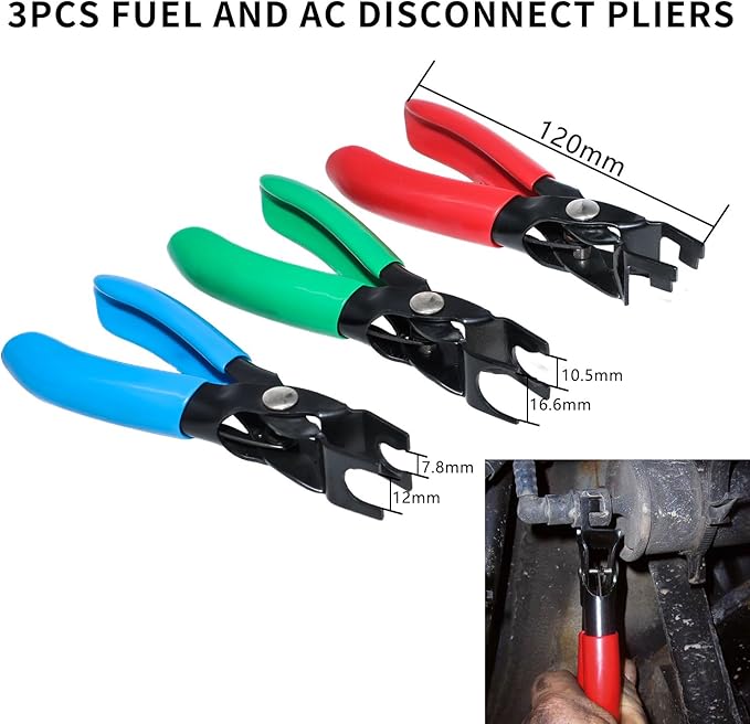 DPTOOL 29pcs Master Quick Disconnect Tool Set Fuel Line Disconnect and Removal Tool Kit for A/C, Fuel and Transmission Cooler Lines etc, with AC Disconnect Pliers and O Seal Kit