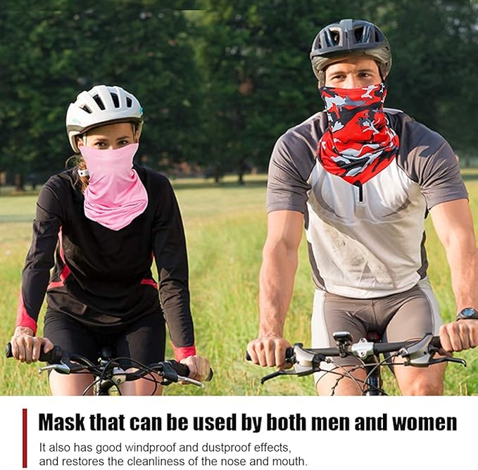 6 Pieces Sun UV Protection Face Mask Neck Gaiter Windproof Scarf Sunscreen Breathable Bandana Balaclava for Sport Outdoor