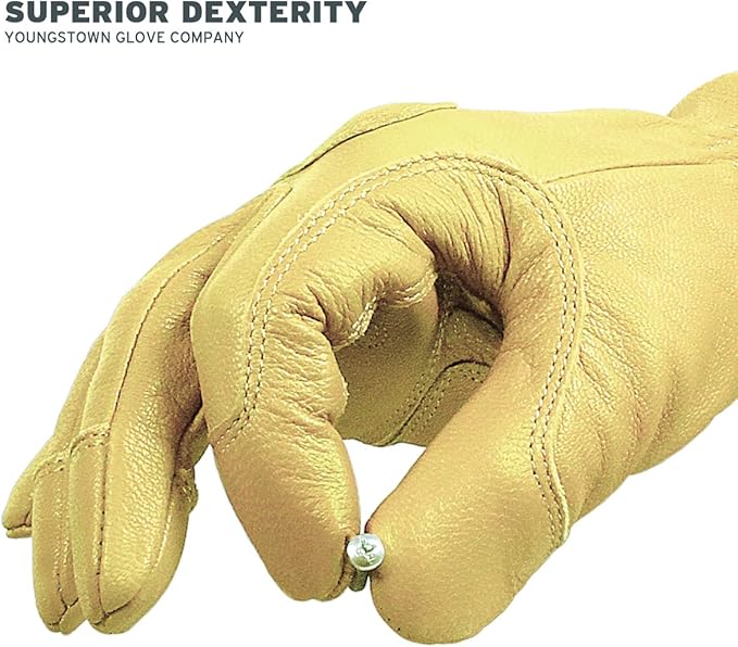 Youngstown Glove Ground Double Layered Leather Work Gloves For Men - Arc Rated, Puncture Resistant - Tan, XX-Large