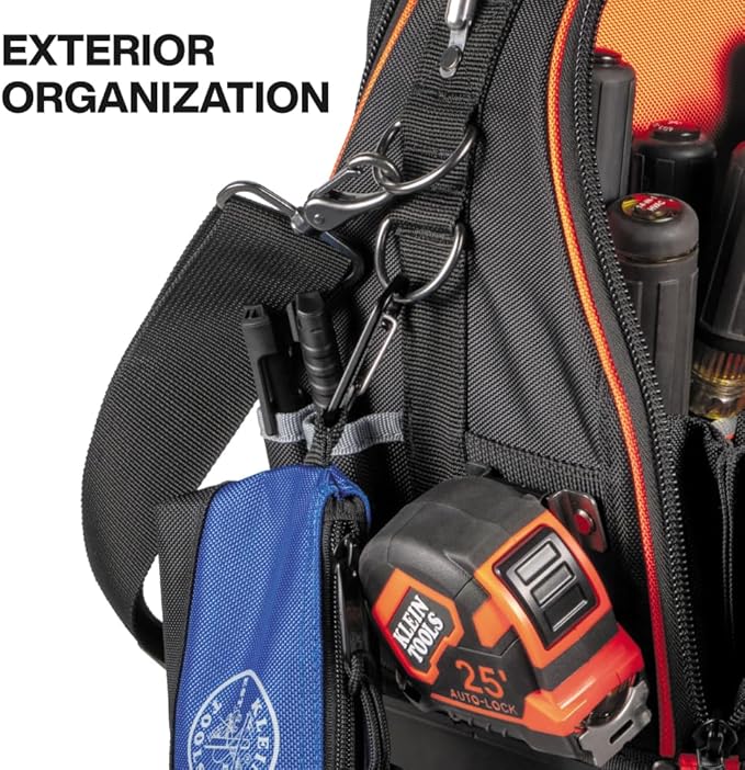 Klein Tools 62804 Tool Runner Tool Bag Organizer for Electricians, HVAC, Plumbers, Technicians, 39 Pockets, Opens Both Sides
