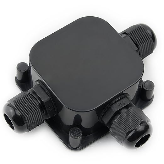 GWHOLE 4Pcs Waterproof IP66 Outdoor Electric Junction Project Box, 3-Way Cable Connectors Outdoor/External Electrical Light Junction Box for 6mm-10.2mm Cables
