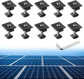 Anbte 10pcs Solar Panels Centre Clamps, Aluminium T-Shaped Mid Clamps 40mm Solar Panel Mounting Brackets Solar Mounting Rail Connector for Metal Roof, Tin Roof, Flat Roof, Sheet Roof, Black