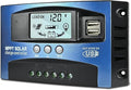 60A MPPT Solar Charge Controller, 12V/ 24V Solar Panel Battery Intelligent Regulator with Dual USB Port, LCD Display and Timer Setting ON/Off Hours