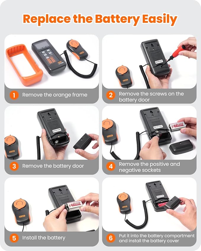 LX1330B Digital Illuminance Light Meter, 0-200,000 Measurement Range Lux Meter, Lighting Intensity Brightness Measurement for Indoor Outdoor, Light Meters for Plants