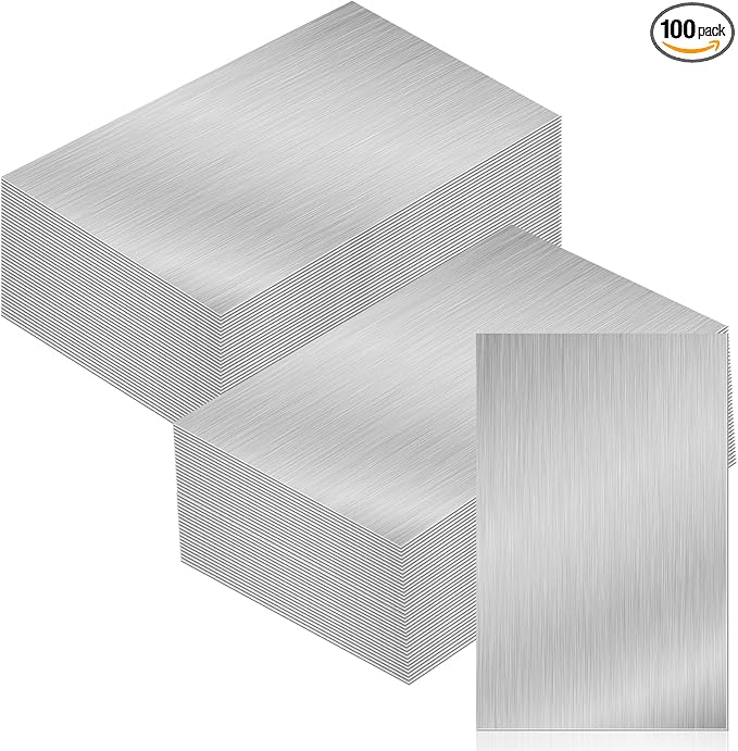 Therwen 100 Pcs 5 x 7 Inch Flashing Aluminum Sheet Roof Flashing Metal Roof for Shed Weatherproofing Areas Around Chimneys or Skylights (Silver)