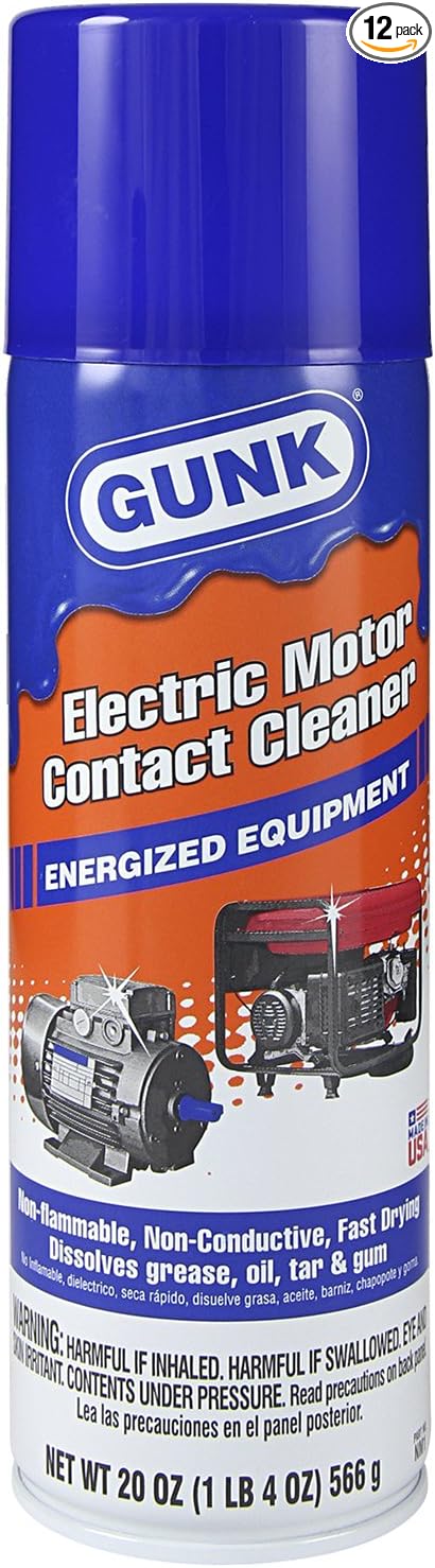 GUNK NM1-12PK Electric Motor Contact Cleaner - 20 oz., (Case of 12)