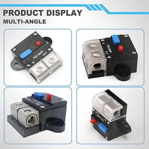 80 Amp Circuit Breaker with Manual Reset Switch for RVs Trolling Boat Marine Truck Vehicles Stereo Audio Electronic Battery Solar System, 12V-48VDC Waterproof