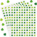 2400 Pcs St. Patrick's Day Shamrock Paper Stickers,4 Colors,Lucky Clovers Self Adhesive Stickers,for Envelopes Scrapbook Gifts,0.5in