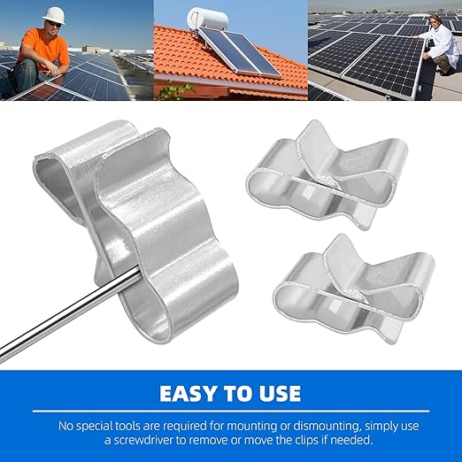 150Pcs Trailer Frame Wire Clips, Stainless Steels Trailer Wiring Clips, 22mm Length Solar Panel Cable Clips Double Wire Clamps for Boat Trailer Cable PV Wire with Organizer Box