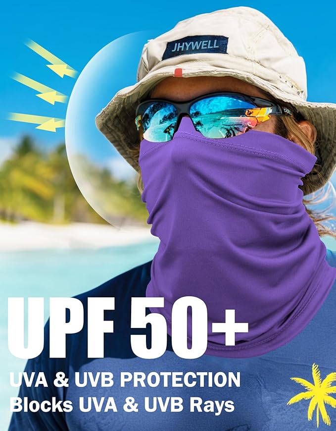 JHYWELL Cooling Neck Gaiter Face Mask, UV Protection Masks Gator, Windproof Bandana for Skiing, Fishing, Hiking, Cycling