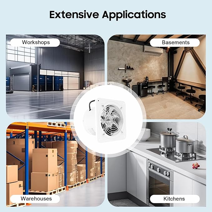 6'' Explosion Proof Exhaust Fan, 110V 40W Industrial Axial Flow Fan Utility Blower Ventilator Extractor Factory Extraction Ventilation for Garage Shops Kitchen, 2600RPM