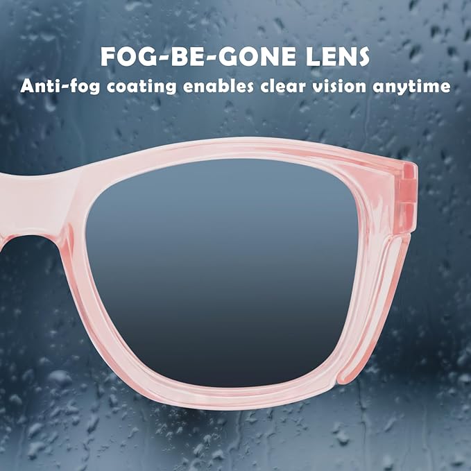 UKNOW Safety Glasses - Anti Fog Lenses - Eye Protection with Side Shields - ANSI Z87.1 Protective Eyewear - UV Protection
