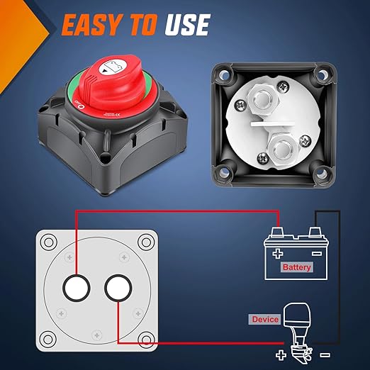 Nilight 600A High Current Battery Switch 12V 24V 48V ON Off Heavy Duty Battery Power Cut Master Switch Disconnect Isolator for Truck Vehicle Trailer RV Marine Boat Yacht