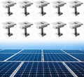 Anbte 10pcs Solar Panels Centre Clamps 30mm, Aluminium Solar Panel Mounting Brackets T-Shaped Mid Clamps Solar Panel Bracket Kit for Metal Roof, Tin Roof, Flat Roof, Sheet Roof