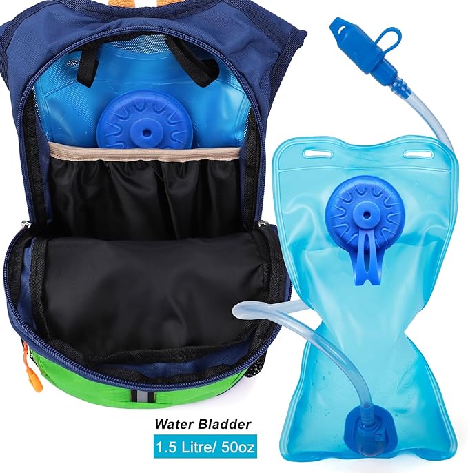 Ivygreen Kids Hydration Backpack, Hiking Backpack for Boys or Girls with 1.5L Water Bladder