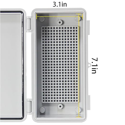 Waterproof Electrical Box, Outdoor IP66 Junction Box with Mounting Plate, ABS Plastic Project Enclosure, Suitable for Solar/Surveillance/Landscaping Projects Gray Cover 7.8"x3.8"x2.9"