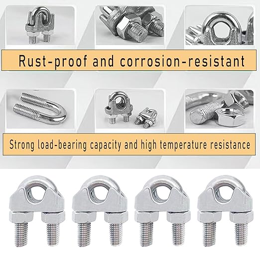 20Pcs M2 Wire Rope Clamp 304 Stainless Steel 1/16 inch Wire Rope Cable Clip Clamp