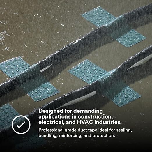 3M Performance Plus 8979 Duct Tape Heavy Duty, Slate Blue, 48 mm x 55 m, 12.1 mil, 6 Month Clean Removal, Resists UV and Weather for up to 12 Months, Tears Cleanly, Curl-Resistant, 3 Rolls