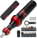 Torque Screwdriver 10-60 In.Lb, Inch Pound Torque Screwdriver Set with 1/4" Bit Holder, Flat, Hex, Torx and Philips Bits,Suitable for DIY Bicycle Maintenance, Pecision Tool, Mechanical