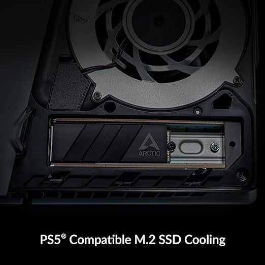 ARCTIC M2 Pro - Heatsink Cooler for M.2 2280 SSD, with ARCTIC TP-3 Thermal Pads, Compatible with PC & Gaming Consoles, for Dual and Single-Sided SSDs - Black