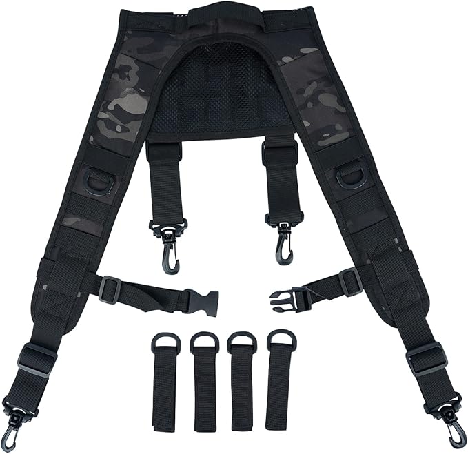 MELOTOUGH Tactical Outdoor H-Harness Duty Belt Suspenders (Battle Belt not Included)