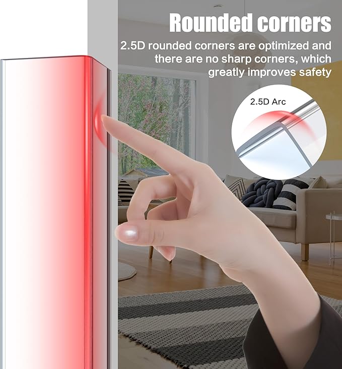 Wall Corner Protector, Walls Edge Protector，Self-Adhesive Wall Corner Guards, PVC Double Side Edge Protector, Furniture Stairs Guard (Clear Screw Fixing, 2pcs x 35.4" L x 1.97" W)