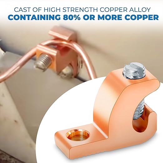 OHLECTRIC Lay in Lugs Grounding Connectors - Grounding Swimming Pool Lay in Connector - Pool Bonding Lugs, Ground Wire Lugs for 4-14 Wire Range - Quality Copper Wire Lugs for Conduits