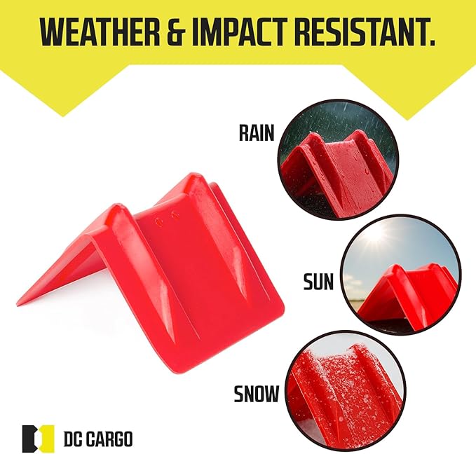 DC Cargo - Heavy-Duty Edge Protectors, 8"x8"x12" (pack of 4) Strap Protectors for Flatbed Equipment, Unparalleled Cargo Management Solutions for Truckers, Contractors, and Outdoor Enthusiasts