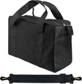 Small Tool Bag,Close Top Wide Mouth Tool Organizer Bag,Large Capacity Tool Bags for Men,Canvas Tool Storage Bag for Storage Handbag for Screwdrivers,Wrench (Shoulder strap+Black, 16 Inch)