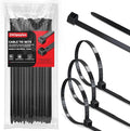 Cable Ties, Black, 0.35 inch*24 inch (9 mm x 600 mm), 120-Pack: UV-Resistant, Long Cable Ties, Black, 28 kg Tensile Strength. Suitable for indoor and outdoor use, home, and office.