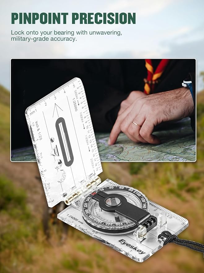 Eyeskey Advanced Orienteering Compass for Hiking & Navigation