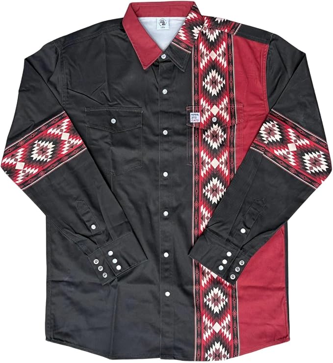 WoahBros FR Shirts for Men, 8oz Midweight Flame Resistant Welding Shirt, 100% Cotton, Pearl Snap Buttons - CAT2/NFPA2112