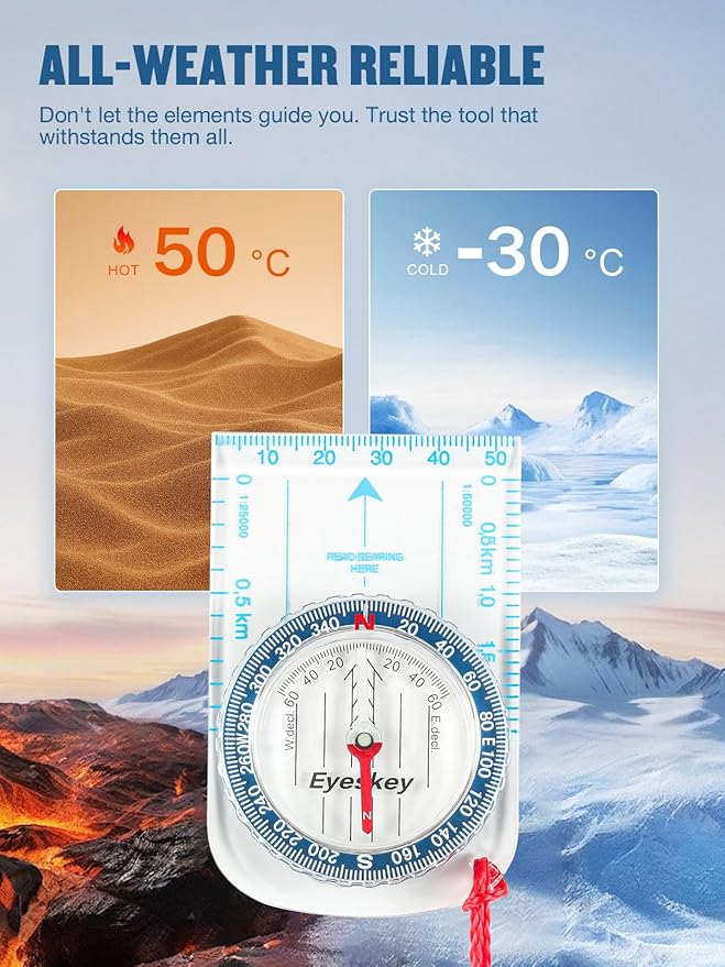 Eyeskey Advanced Orienteering Compass for Hiking & Navigation
