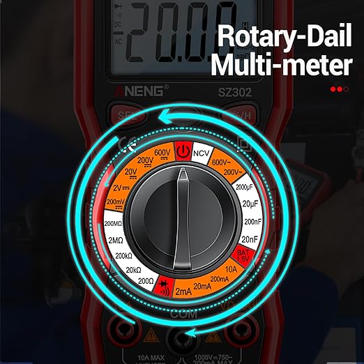 ANENG Multimeter with Backlit LCD,Ohm Volt Amp Meter,Non Contact Voltage Tester Measures DC AC Voltage,Current,NCV,Resistance,Continuity,Diodes,Electric Tools for Automotive Battery Test