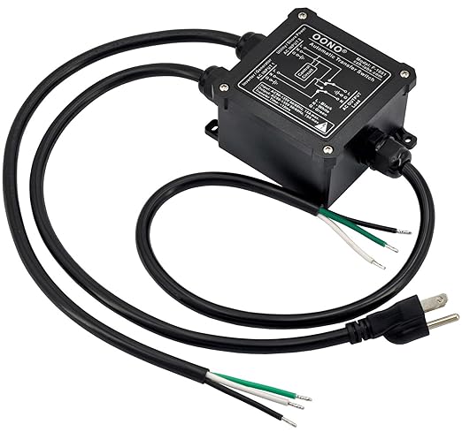 AC120V 15Amp Automatic Transfer Switch, ATS Auto Transfer Switch (Core Wires + NEMA 5-15P)