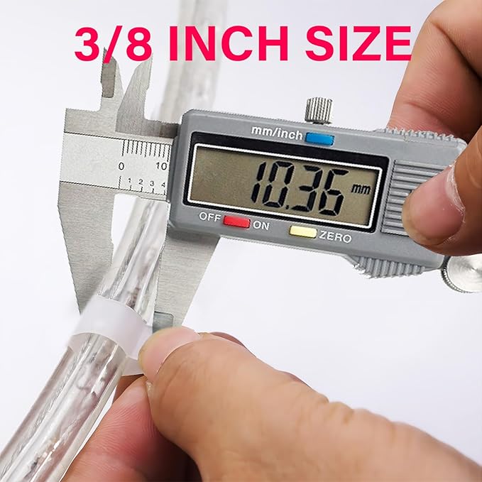 100 Pack 3/8 inch Rope Light Clips with Stainless Steel Screws, Cable Clip Wire Clamp for Wire Management, P-Type Mounting Clips